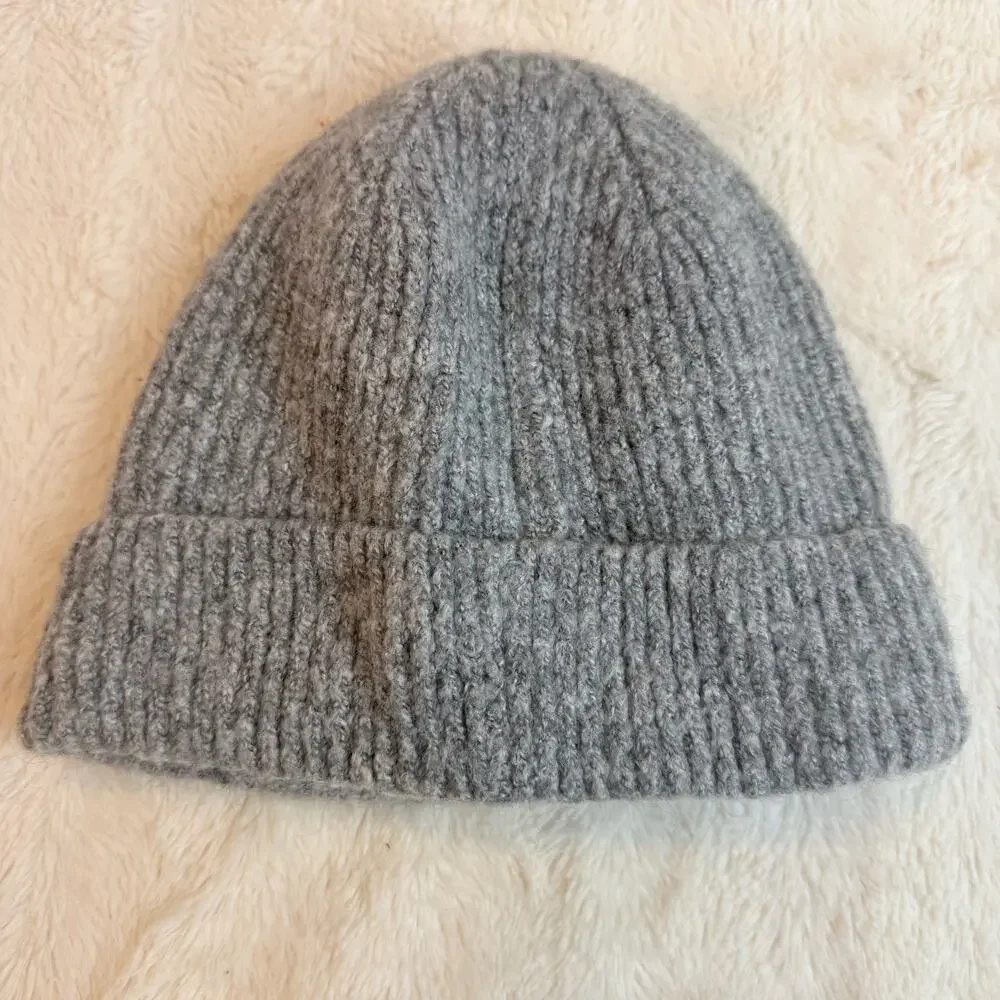 Bickley + Mitchell  Gray Beanie Hat Plush Lined Soft